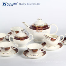 En stock En vrac Nouvelle ossature en porcelaine royale Set de café en céramique de 15 pièces